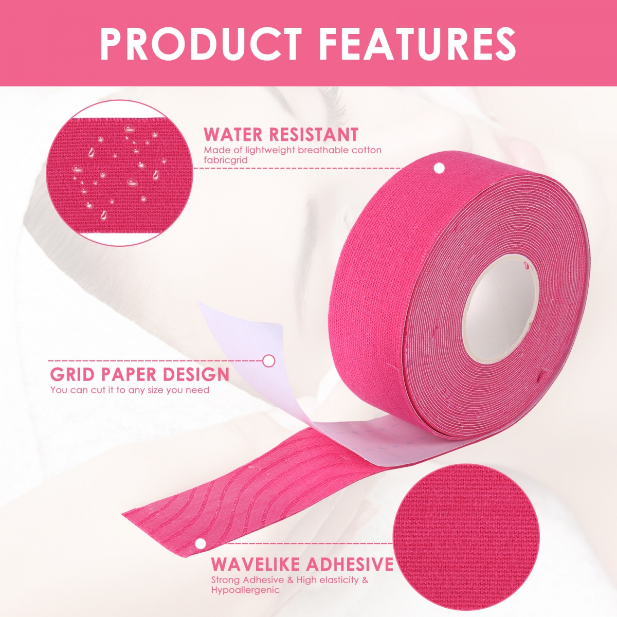 2.5CM*5M Kinesiology Tape For Face V Line Neck Eyes Lifting Wrinkle Remover Sticker Tape Facial Skin Care Tool Bandagem Elastica-CAREPROHEALTH- Kinesiology tape, elastic adhesive bandages,Would dressing,Cross Tape,Sports Rigid Tape,Elastic Adhesive Bandage,Stretched Bandage,Cohesive bandage,Underwrap Foam,Ice Hockey Tape,Band aid,Cotton Sports Tape Rayon Sports Tape,Hockey Tape,Finger Tape,PU Tape,PE Tape,Silk Tape,Paper Tape,Heel tape,Wound Dressing, Silicone Patches ( Remove Scar ),Dexcom Patches,Blister band aid,Acne Patches,Toenail Sticker,Mouth Tape,Nipple Covers,Boob Lift Tape,Face Lift Tape,Customized Patches,Assorted Band Aid,Blue Metal Detectabled Band Ai,Different Shape Band Aid,Cartoon Band Aid,Transparent Band Aid,Fabric Band Aid,Waterproof Band Aid,Nitrile Gloves,Anti-virus Gloves,Pl Surgical Gloves,Latex Surgical Gloves,Male Condoms,Female Condoms