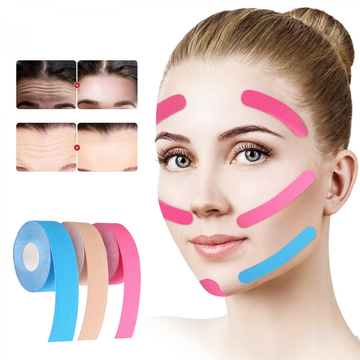 2.5CM*5M Kinesiology Tape For Face V Line Neck Eyes Lifting Wrinkle Remover Sticker Tape Facial Skin Care Tool Bandagem Elastica-CAREPROHEALTH- Kinesiology tape, elastic adhesive bandages,Would dressing,Cross Tape,Sports Rigid Tape,Elastic Adhesive Bandage,Stretched Bandage,Cohesive bandage,Underwrap Foam,Ice Hockey Tape,Band aid,Cotton Sports Tape Rayon Sports Tape,Hockey Tape,Finger Tape,PU Tape,PE Tape,Silk Tape,Paper Tape,Heel tape,Wound Dressing, Silicone Patches ( Remove Scar ),Dexcom Patches,Blister band aid,Acne Patches,Toenail Sticker,Mouth Tape,Nipple Covers,Boob Lift Tape,Face Lift Tape,Customized Patches,Assorted Band Aid,Blue Metal Detectabled Band Ai,Different Shape Band Aid,Cartoon Band Aid,Transparent Band Aid,Fabric Band Aid,Waterproof Band Aid,Nitrile Gloves,Anti-virus Gloves,Pl Surgical Gloves,Latex Surgical Gloves,Male Condoms,Female Condoms