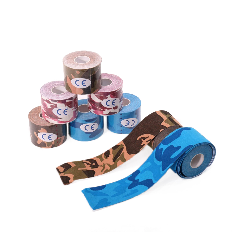 Kinesiology therapeutic tape For sports and fitness Camouflage 2 inch taping for ankle-CAREPROHEALTH- Kinesiology tape, elastic adhesive bandages,Would dressing,Cross Tape,Sports Rigid Tape,Elastic Adhesive Bandage,Stretched Bandage,Cohesive bandage,Underwrap Foam,Ice Hockey Tape,Band aid,Cotton Sports Tape Rayon Sports Tape,Hockey Tape,Finger Tape,PU Tape,PE Tape,Silk Tape,Paper Tape,Heel tape,Wound Dressing, Silicone Patches ( Remove Scar ),Dexcom Patches,Blister band aid,Acne Patches,Toenail Sticker,Mouth Tape,Nipple Covers,Boob Lift Tape,Face Lift Tape,Customized Patches,Assorted Band Aid,Blue Metal Detectabled Band Ai,Different Shape Band Aid,Cartoon Band Aid,Transparent Band Aid,Fabric Band Aid,Waterproof Band Aid,Nitrile Gloves,Anti-virus Gloves,Pl Surgical Gloves,Latex Surgical Gloves,Male Condoms,Female Condoms